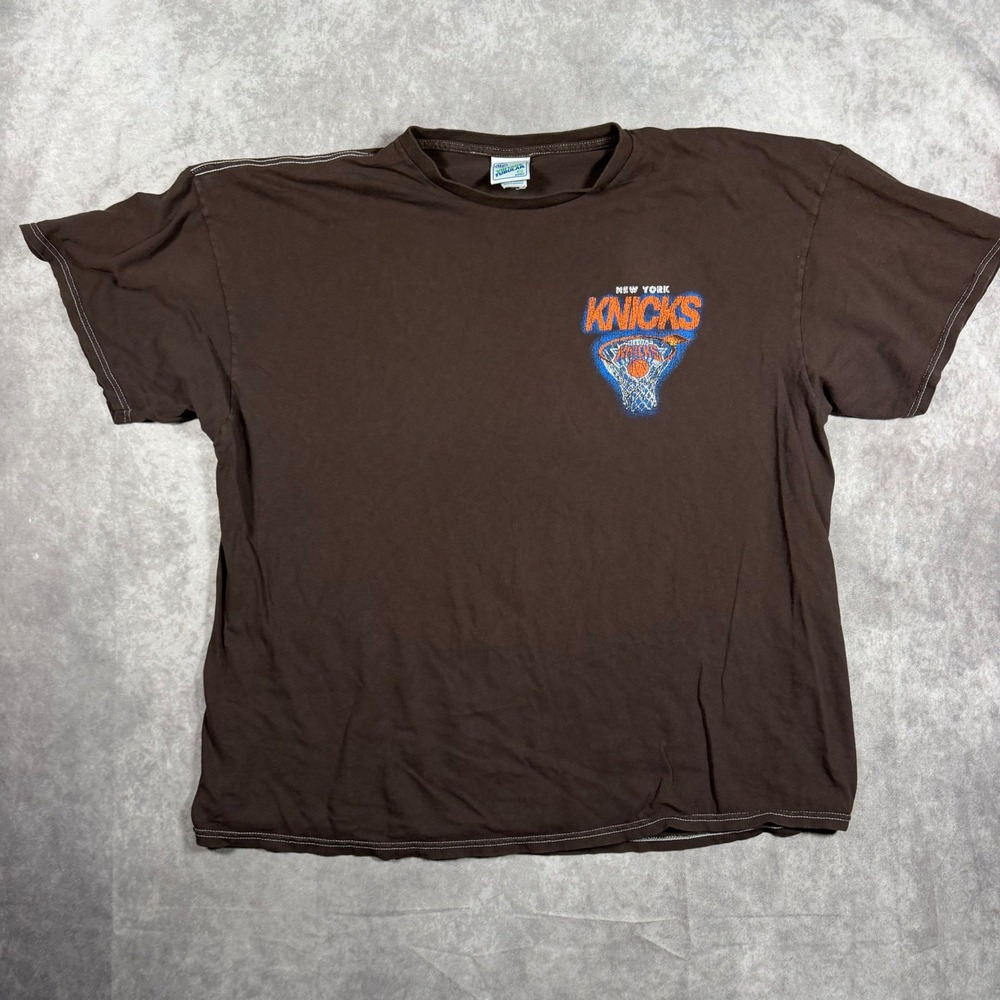 47 Vintage Tubular New York Knicks Graphic T-Shirt Brown Mens 2XL NBA Basketball